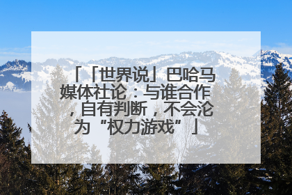 「世界说」巴哈马媒体社论：与谁合作，自有判断，不会沦为“权力游戏”