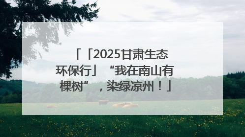 「2025甘肃生态环保行」“我在南山有棵树”，染绿凉州！