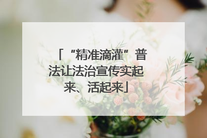 “精准滴灌”普法让法治宣传实起来、活起来