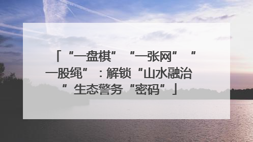 “一盘棋”“一张网”“一股绳”：解锁“山水融治”生态警务“密码”