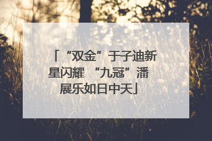“双金”于子迪新星闪耀 “九冠”潘展乐如日中天