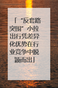 “反套路突围”小拉出行凭差异化优势在行业竞争中脱颖而出