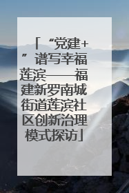 “党建+”谱写幸福莲滨——福建新罗南城街道莲滨社区创新治理模式探访