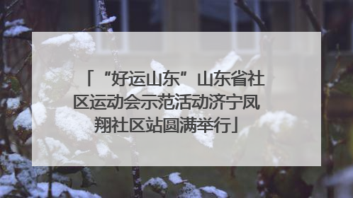 “好运山东”山东省社区运动会示范活动济宁凤翔社区站圆满举行