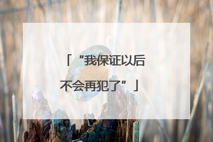 “我保证以后不会再犯了”