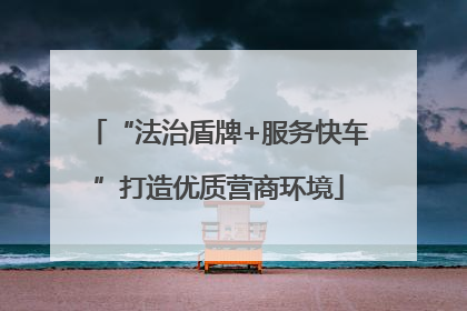 “法治盾牌+服务快车”打造优质营商环境