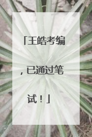 王皓考编，已通过笔试！