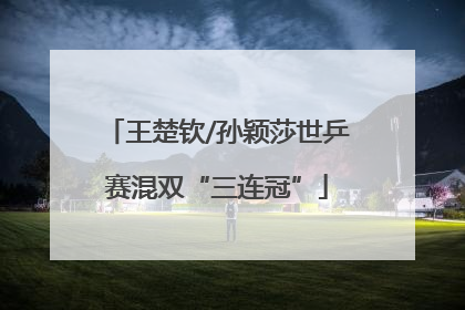 王楚钦/孙颖莎世乒赛混双“三连冠”