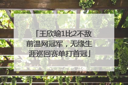 王欣瑜1比2不敌前温网冠军，无缘生涯巡回赛单打首冠