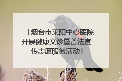 烟台市莱阳中心医院开展健康义诊暨普法宣传志愿服务活动