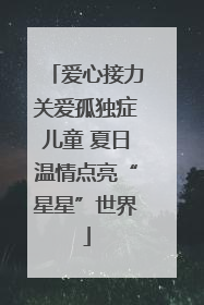 爱心接力关爱孤独症儿童 夏日温情点亮“星星”世界