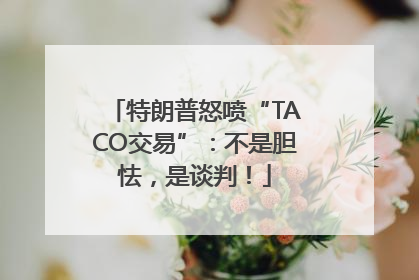 特朗普怒喷“TACO交易”：不是胆怯，是谈判！