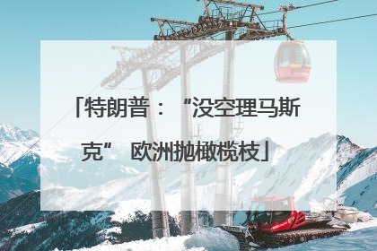 特朗普：“没空理马斯克” 欧洲抛橄榄枝