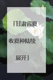 甘肃省夏收夏种陆续展开