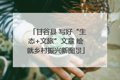 甘谷县 写好“生态+文旅”文章 绘就乡村振兴新图景