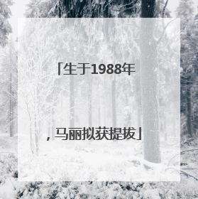 生于1988年，马丽拟获提拔