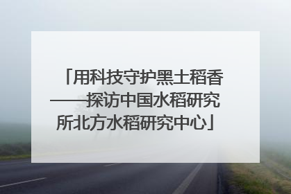 用科技守护黑土稻香——探访中国水稻研究所北方水稻研究中心