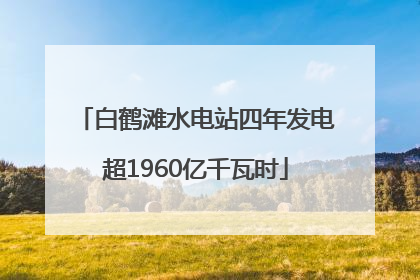 白鹤滩水电站四年发电超1960亿千瓦时