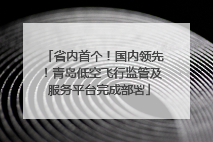 省内首个！国内领先！青岛低空飞行监管及服务平台完成部署