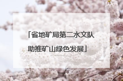 省地矿局第二水文队助推矿山绿色发展