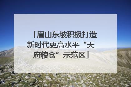 眉山东坡积极打造新时代更高水平“天府粮仓”示范区