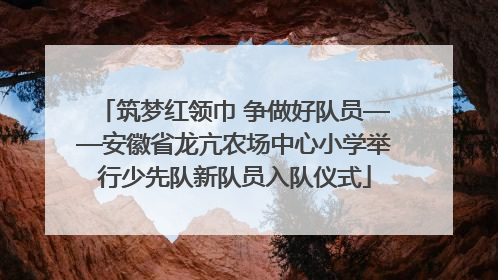 筑梦红领巾 争做好队员——安徽省龙亢农场中心小学举行少先队新队员入队仪式