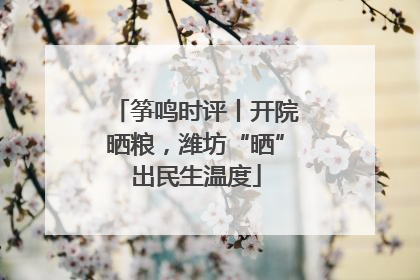 筝鸣时评丨开院晒粮，潍坊“晒”出民生温度