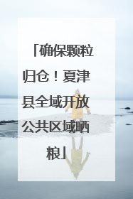 确保颗粒归仓！夏津县全域开放公共区域晒粮