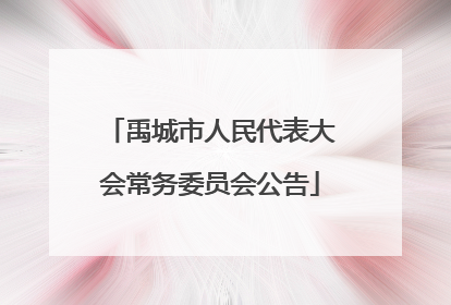 禹城市人民代表大会常务委员会公告