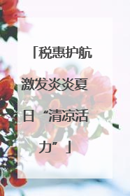 税惠护航激发炎炎夏日“清凉活力”
