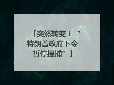 突然转变！“特朗普政府下令暂停搜捕”