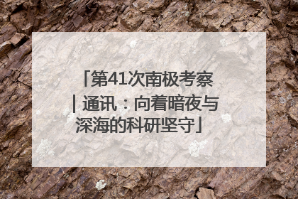 第41次南极考察｜通讯：向着暗夜与深海的科研坚守