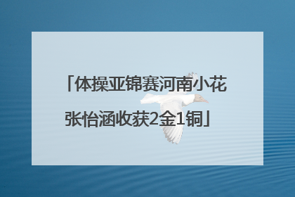体操亚锦赛河南小花张怡涵收获2金1铜