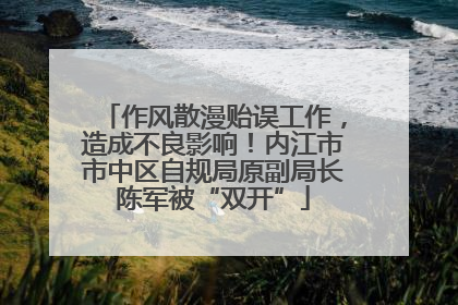 作风散漫贻误工作，造成不良影响！内江市市中区自规局原副局长陈军被“双开”