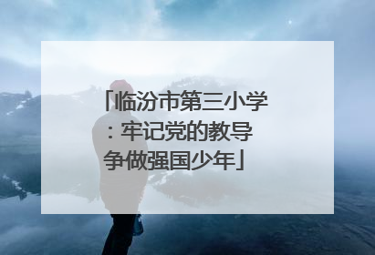 临汾市第三小学：牢记党的教导 争做强国少年