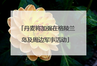 丹麦将加强在格陵兰岛及周边军事活动