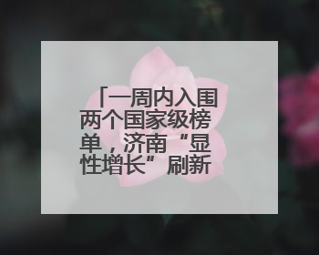 一周内入围两个国家级榜单，济南“显性增长”刷新城市影响力