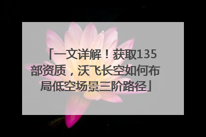 一文详解！获取135部资质，沃飞长空如何布局低空场景三阶路径
