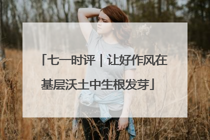 七一时评｜让好作风在基层沃土中生根发芽
