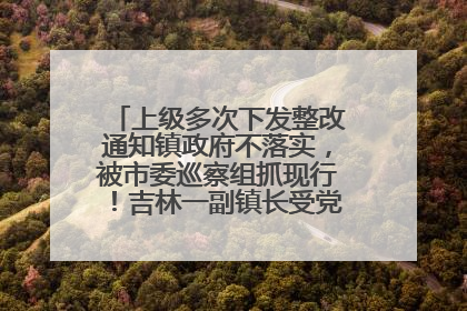 上级多次下发整改通知镇政府不落实，被市委巡察组抓现行！吉林一副镇长受党内警告处分