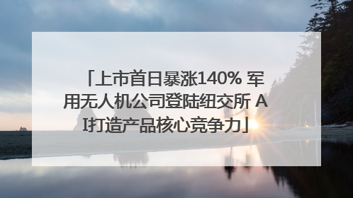 上市首日暴涨140% 军用无人机公司登陆纽交所 AI打造产品核心竞争力