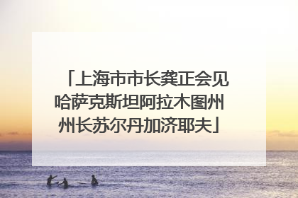 上海市市长龚正会见哈萨克斯坦阿拉木图州州长苏尔丹加济耶夫