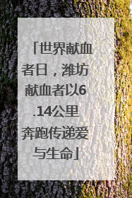 世界献血者日，潍坊献血者以6.14公里奔跑传递爱与生命