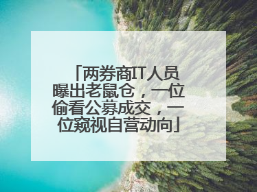 两券商IT人员曝出老鼠仓，一位偷看公募成交，一位窥视自营动向