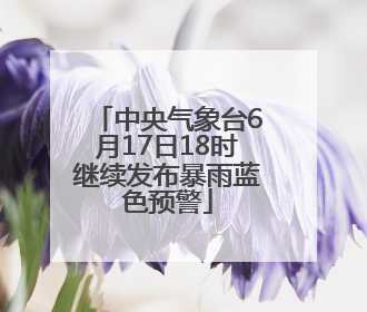 中央气象台6月17日18时继续发布暴雨蓝色预警