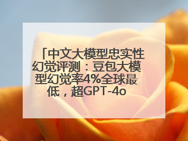 中文大模型忠实性幻觉评测：豆包大模型幻觉率4%全球最低，超GPT-4o等中外模型
