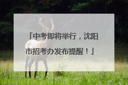 中考即将举行，沈阳市招考办发布提醒！