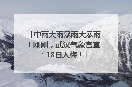 中雨大雨暴雨大暴雨！刚刚，武汉气象官宣：18日入梅！