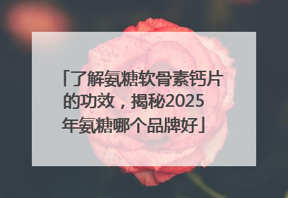 了解氨糖软骨素钙片的功效，揭秘2025年氨糖哪个品牌好