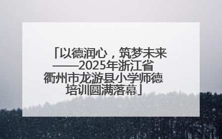 以德润心，筑梦未来——2025年浙江省衢州市龙游县小学师德培训圆满落幕